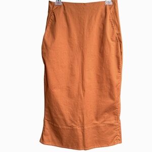 COS Cotton Orange Pencil‎ Skirt Sz 4